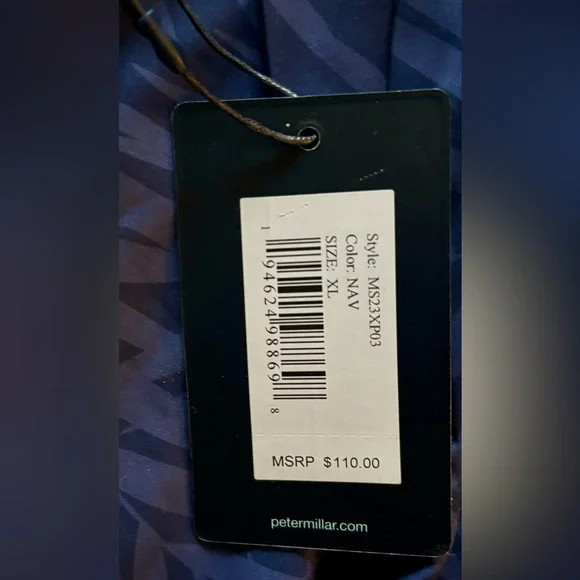 NWT Peter Millar Navy Palm Print Swim Trunks Size: XL